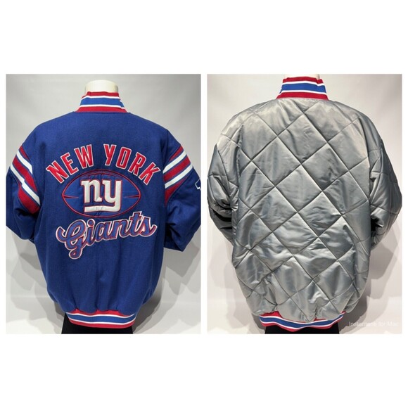 NWT New York Giants Men's G-III Challenger Reversible Letterman Jacket Size L - Picture 2 of 16